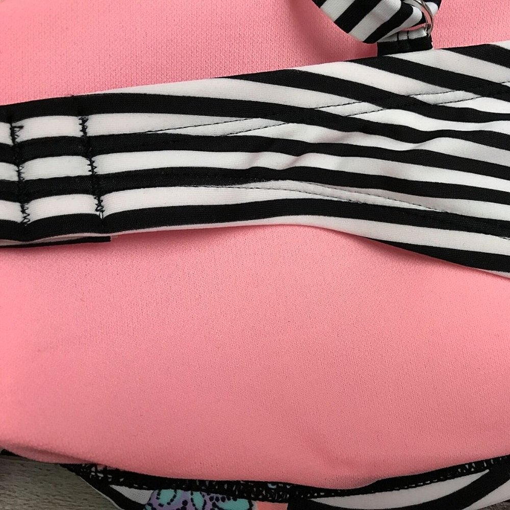 Plus Size Striped Floral Print Bralette Bikini Top - Picture 11 of 11